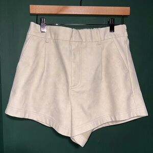 Free People Suede Pleated Shorts